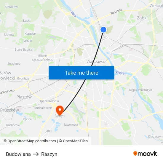 Budowlana to Raszyn map