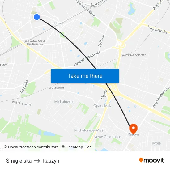 Śmigielska to Raszyn map