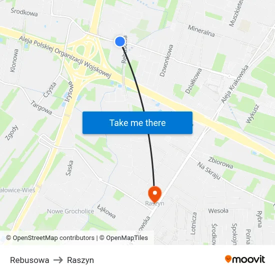 Rebusowa to Raszyn map