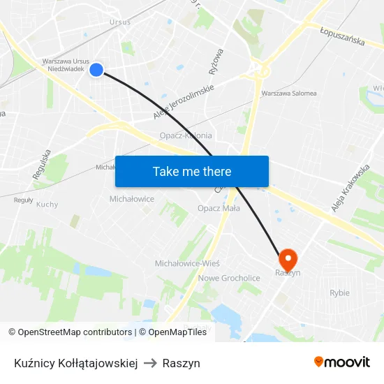 Kuźnicy Kołłątajowskiej to Raszyn map