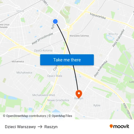 Dzieci Warszawy to Raszyn map