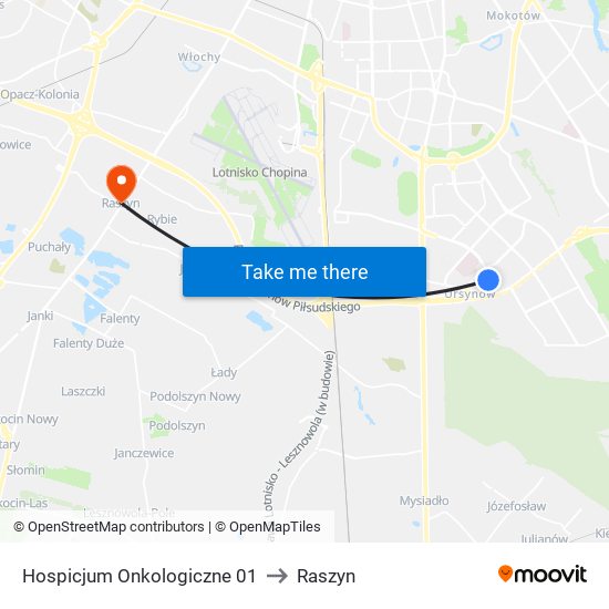 Hospicjum Onkologiczne 01 to Raszyn map