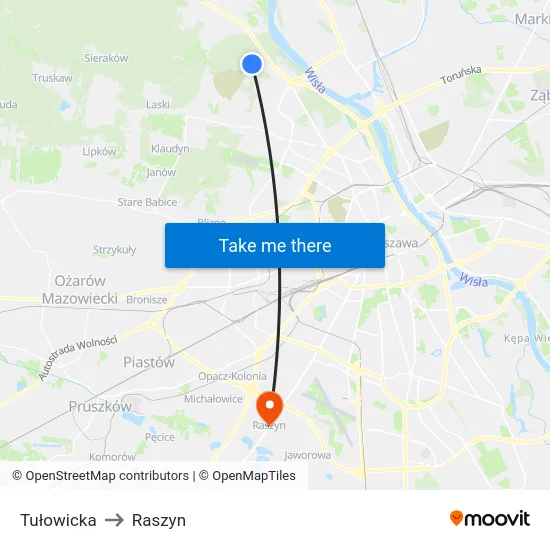 Tułowicka to Raszyn map