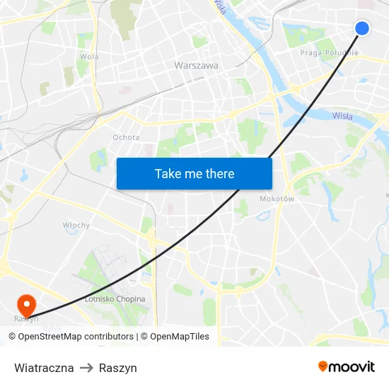 Wiatraczna to Raszyn map