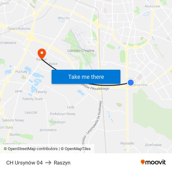 CH Ursynów 04 to Raszyn map