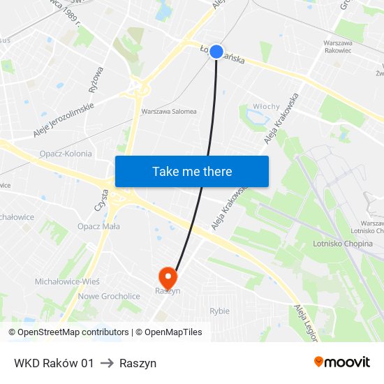 WKD Raków 01 to Raszyn map