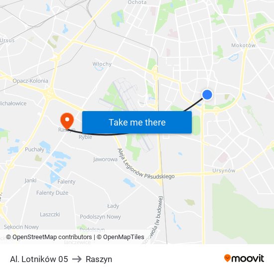 Al. Lotników 05 to Raszyn map