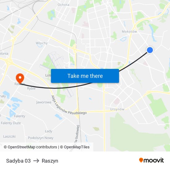 Sadyba 03 to Raszyn map