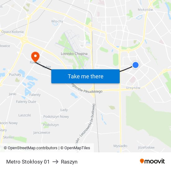 Metro Stokłosy 01 to Raszyn map