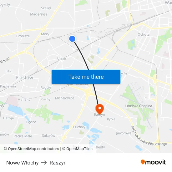 Nowe Włochy to Raszyn map