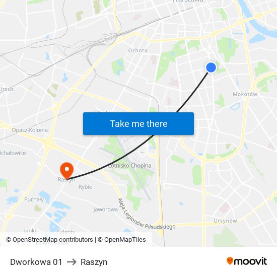 Dworkowa 01 to Raszyn map