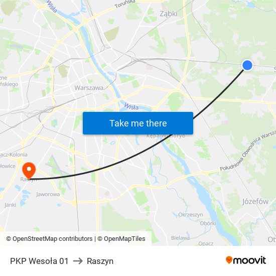 PKP Wesoła 01 to Raszyn map