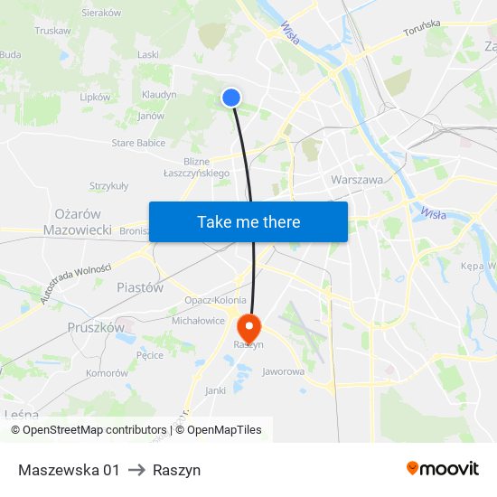 Maszewska 01 to Raszyn map