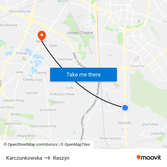 Karczunkowska to Raszyn map