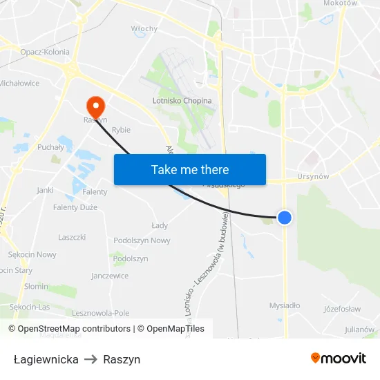 Łagiewnicka to Raszyn map