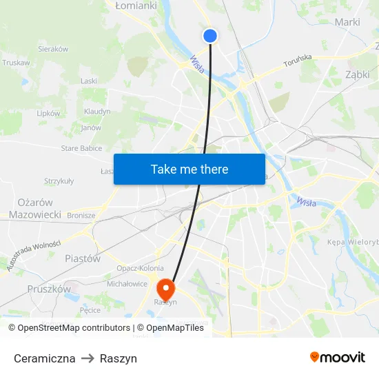 Ceramiczna to Raszyn map