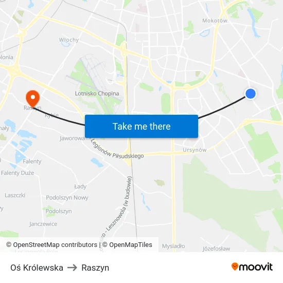 Oś Królewska to Raszyn map