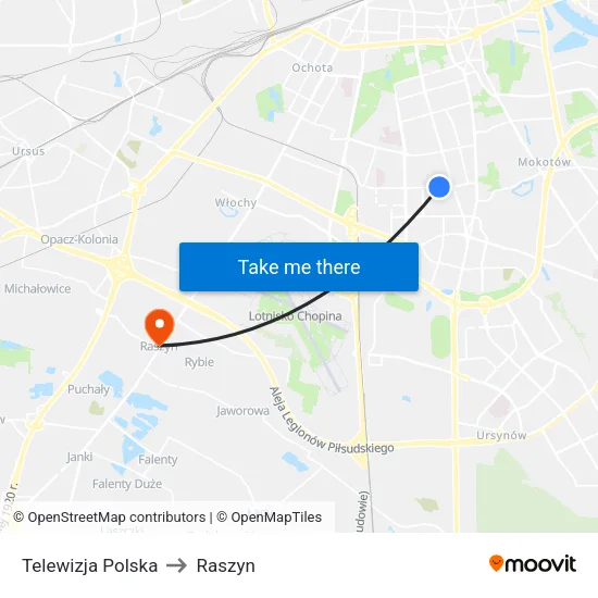 Telewizja Polska to Raszyn map