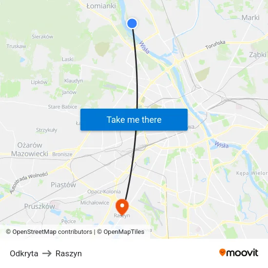 Odkryta to Raszyn map