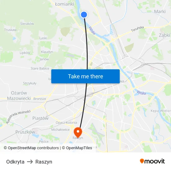 Odkryta to Raszyn map