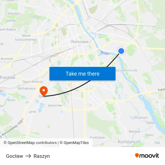 Gocław to Raszyn map