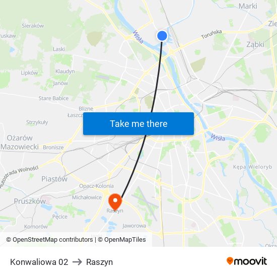 Konwaliowa 02 to Raszyn map