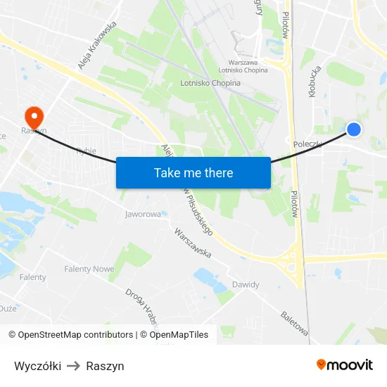 Wyczółki to Raszyn map