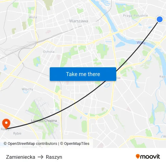 Zamieniecka to Raszyn map