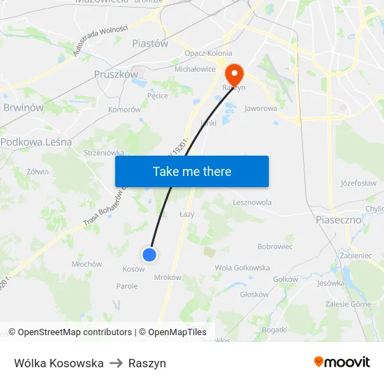Wólka Kosowska to Raszyn map