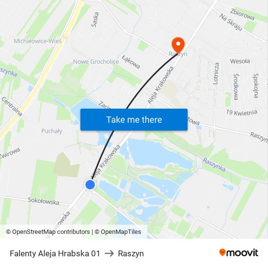 Falenty Aleja Hrabska 01 to Raszyn map