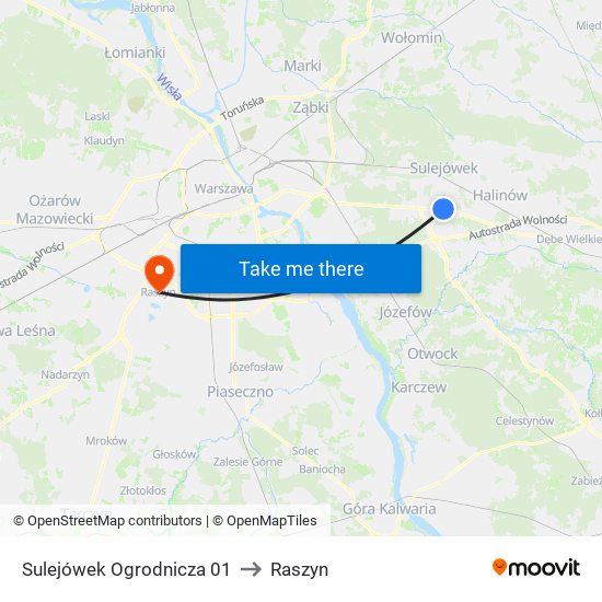 Sulejówek Ogrodnicza 01 to Raszyn map