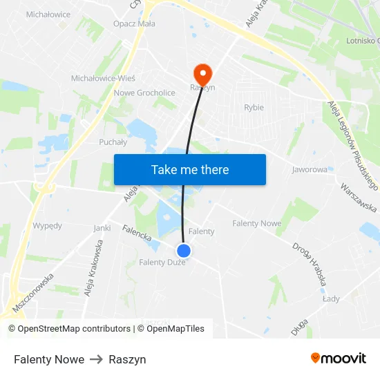 Falenty Nowe to Raszyn map