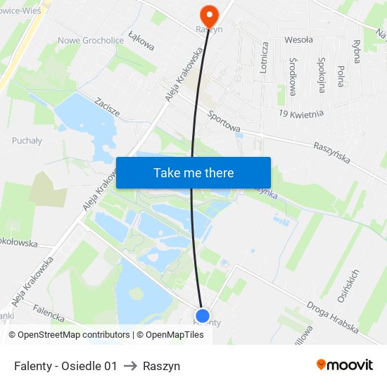 Falenty - Osiedle 01 to Raszyn map