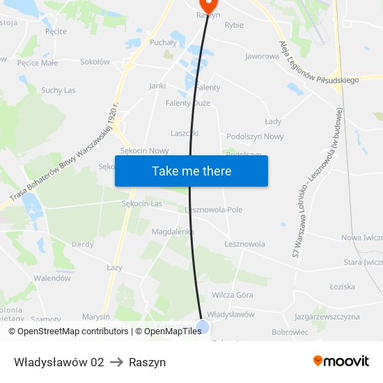 Władysławów 02 to Raszyn map