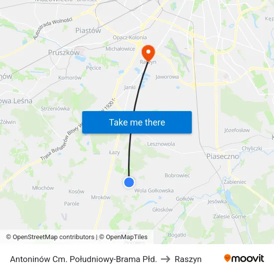 Antoninów Cm. Południowy - Brama Płd. to Raszyn map