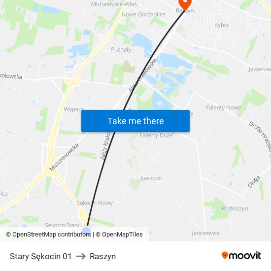 Stary Sękocin 01 to Raszyn map