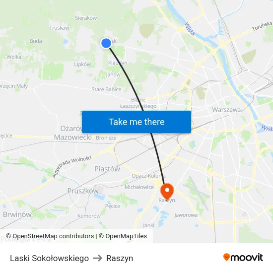 Laski Sokołowskiego to Raszyn map