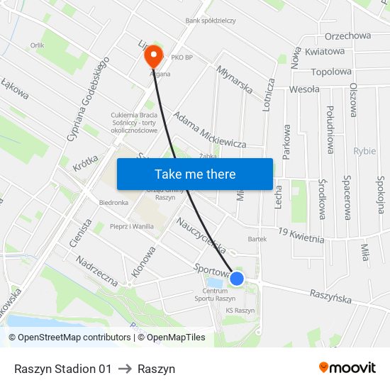 Raszyn Stadion 01 to Raszyn map