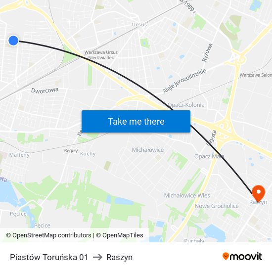 Piastów Toruńska 01 to Raszyn map