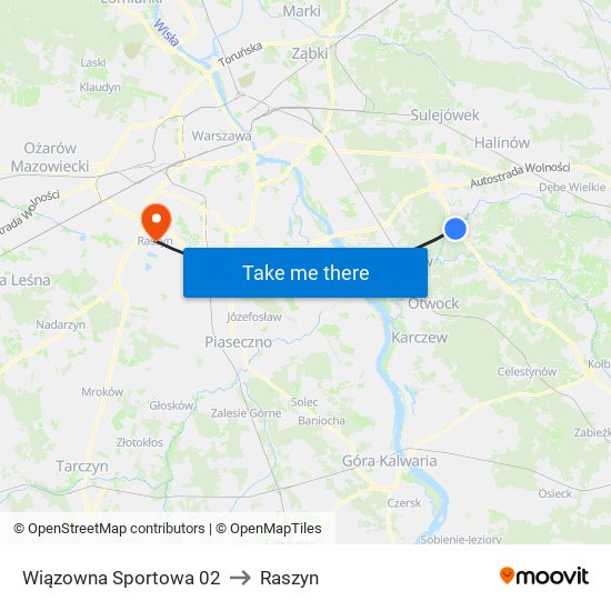 Wiązowna Sportowa 02 to Raszyn map