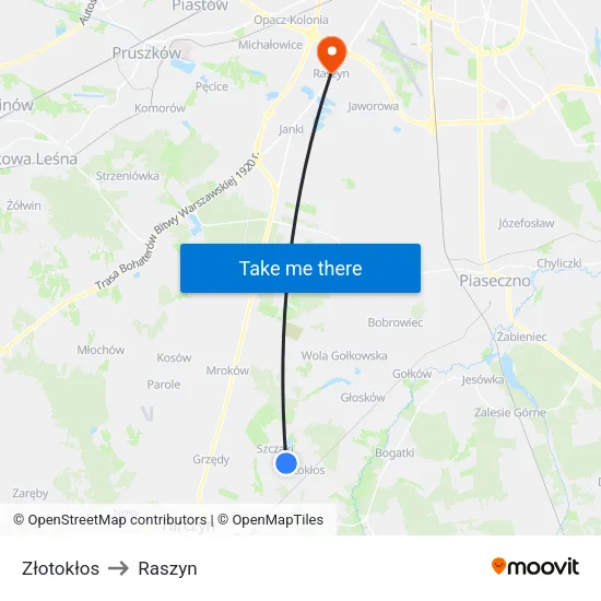 Złotokłos to Raszyn map