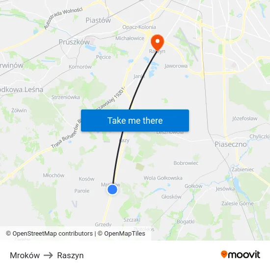 Mroków to Raszyn map