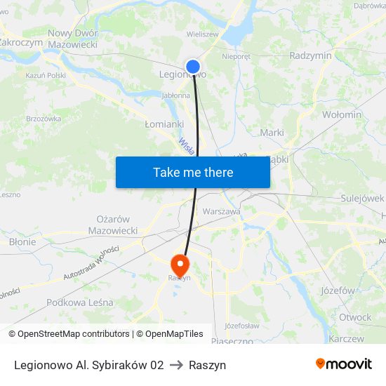 Legionowo Al. Sybiraków 02 to Raszyn map