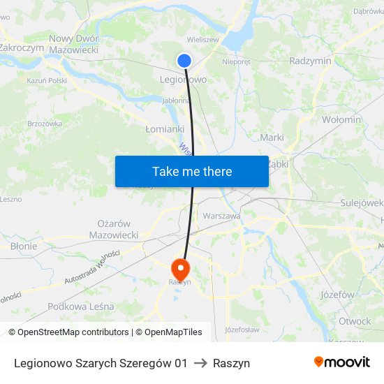 Legionowo Szarych Szeregów 01 to Raszyn map