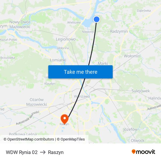 WDW Rynia 02 to Raszyn map