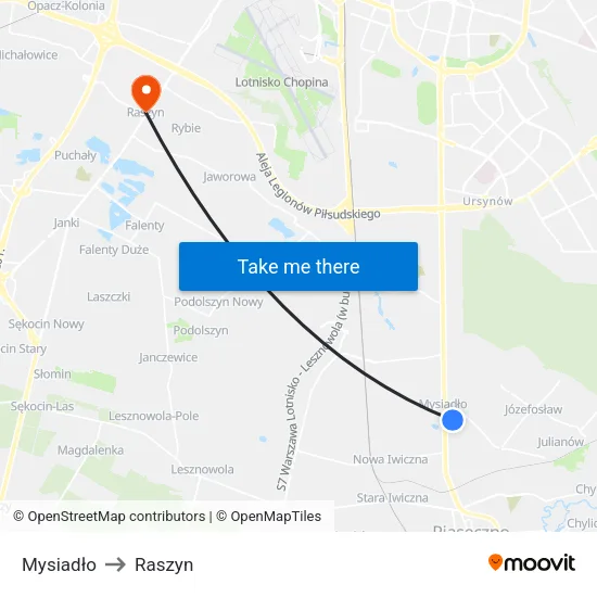 Mysiadło to Raszyn map