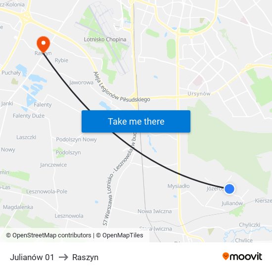 Julianów 01 to Raszyn map