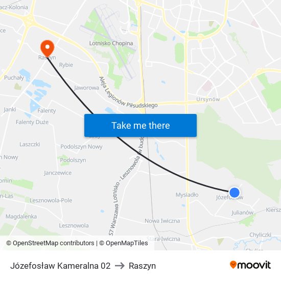 Józefosław Kameralna 02 to Raszyn map