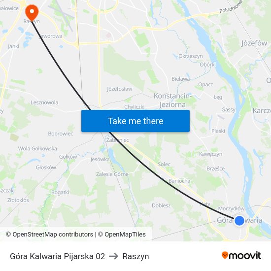 Góra Kalwaria Pijarska 02 to Raszyn map