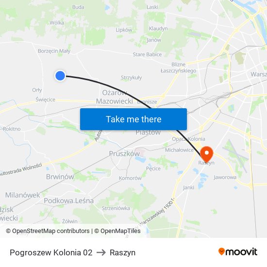 Pogroszew Kolonia 02 to Raszyn map